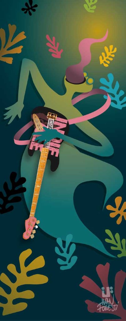 Illustrazione di IF Ivan Foresti su musica Indie per music beer box