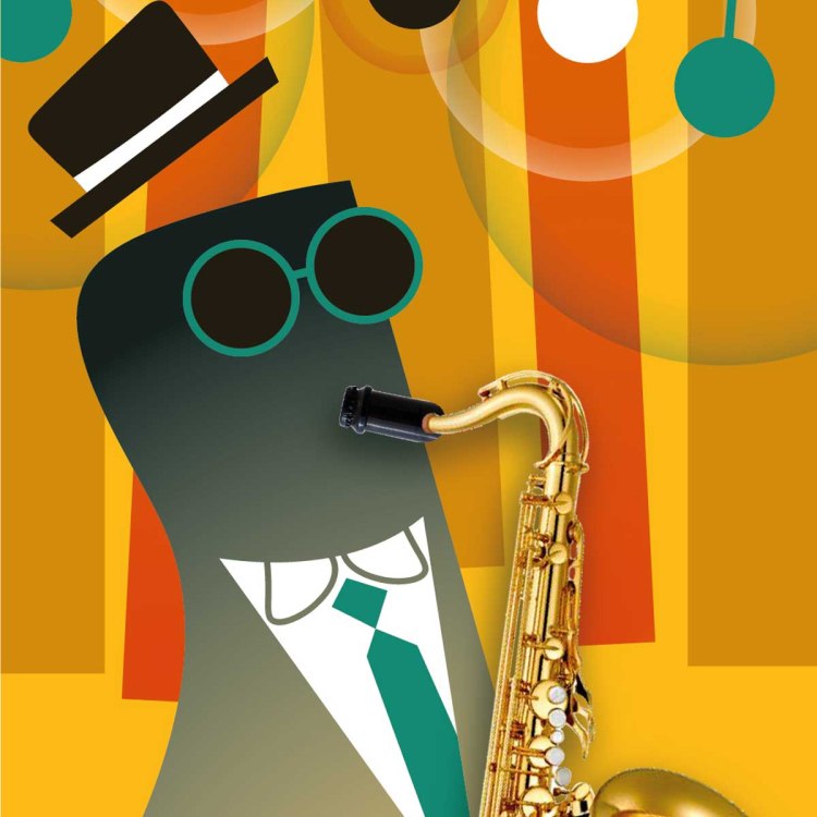 Illustrazione di IF Ivan Foresti su musica Jazz per music beer box