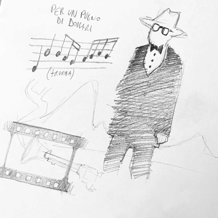 Schizzo  di IF Ivan Foresti su Ennio Morricone e le sue colonne sonore per il cinema western