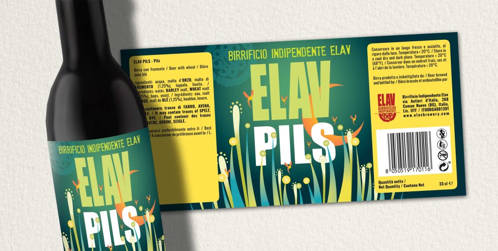 Label Design etichetta birra Pils di IF Ivan Foresti per Elav birrificio indipendente