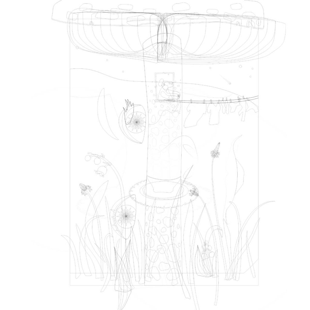 Illustrazione Piccoli Mondi invisibili wireframe di IF Ivan Foresti